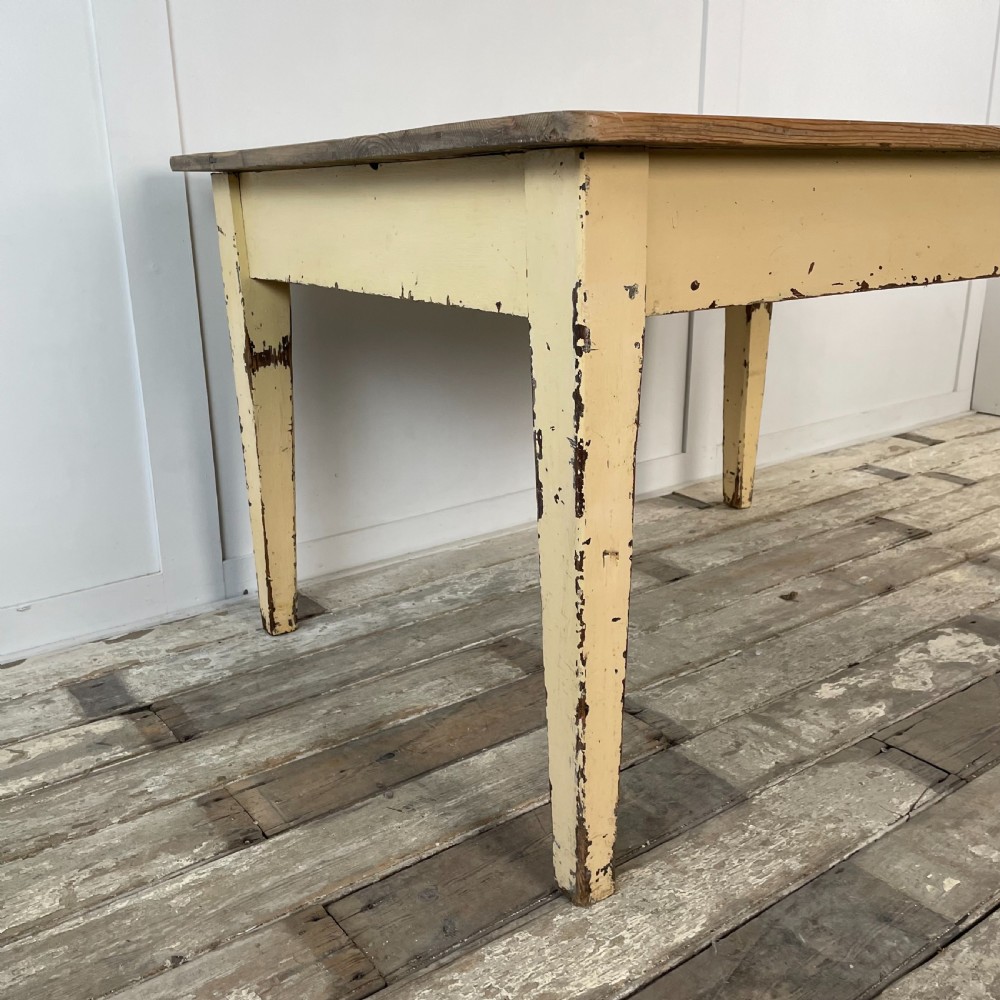 Victorian Pine Painted Kitchen Table View VIII