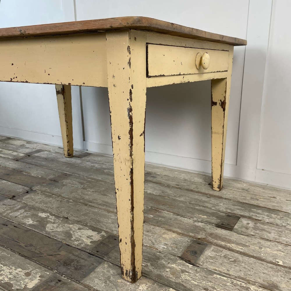 Victorian Pine Painted Kitchen Table View X