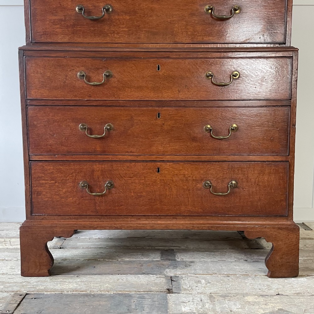 18th C. Oak Chest on Chest of Drawers View III