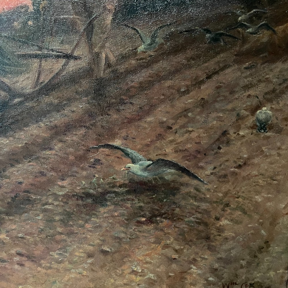 Oil on Canvas of Rural Scene  signed William Cox View IV