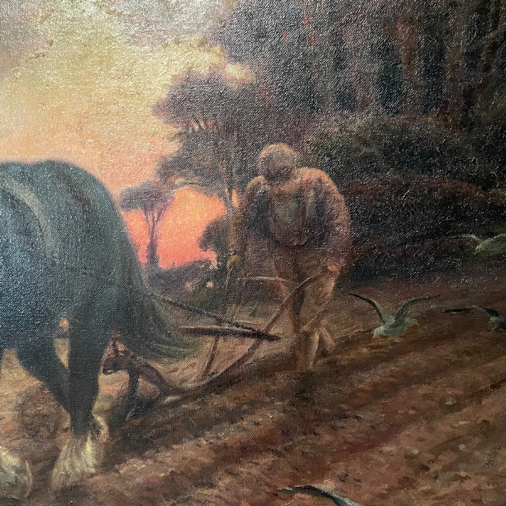 Oil on Canvas of Rural Scene  signed William Cox View VI