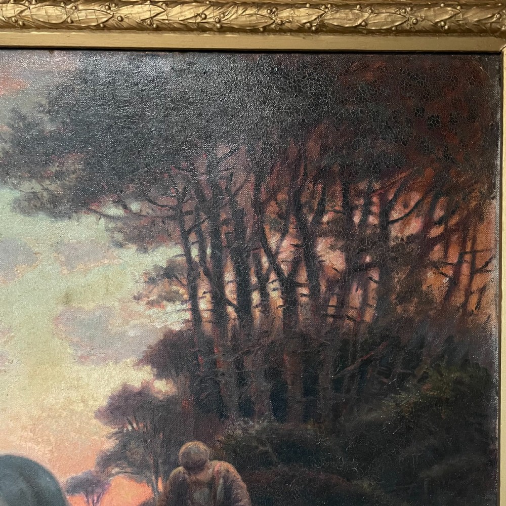 Oil on Canvas of Rural Scene  signed William Cox View VII