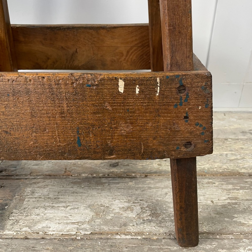 Pair 19th C. Pine and Elm Stools View IV