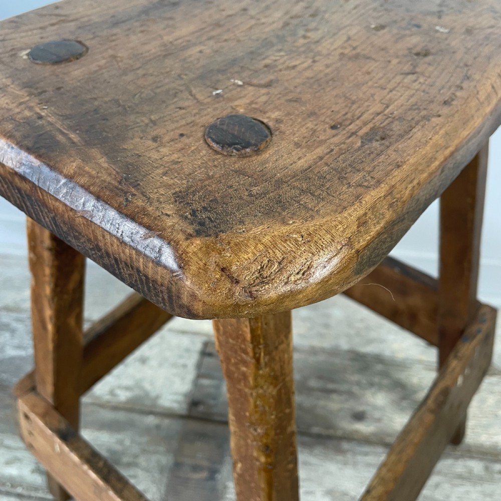 Pair 19th C. Pine and Elm Stools View VI