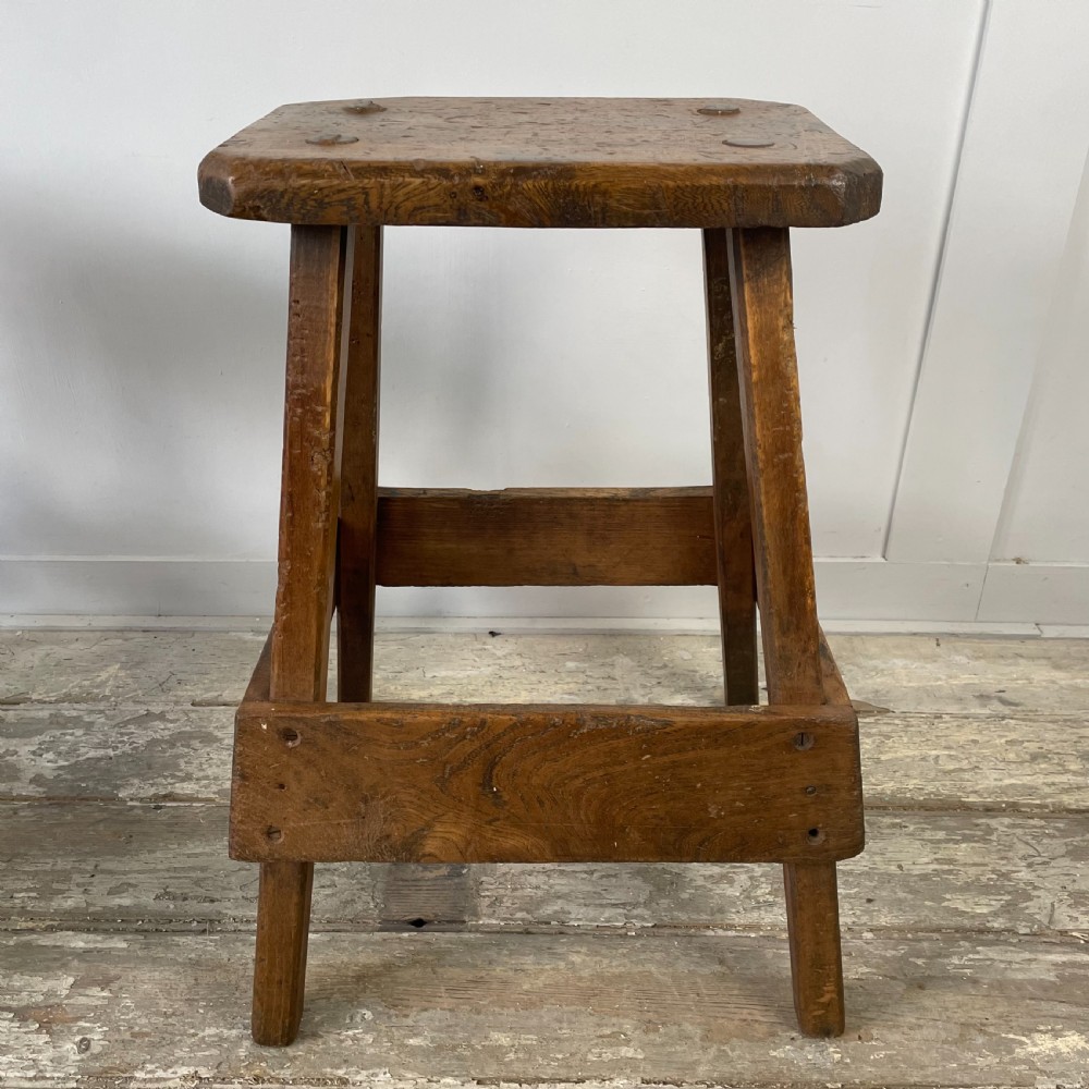 Pair 19th C. Pine and Elm Stools View VII