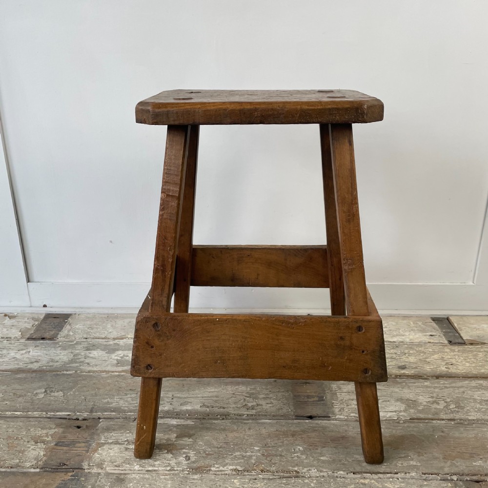 Pair 19th C. Pine and Elm Stools View XI