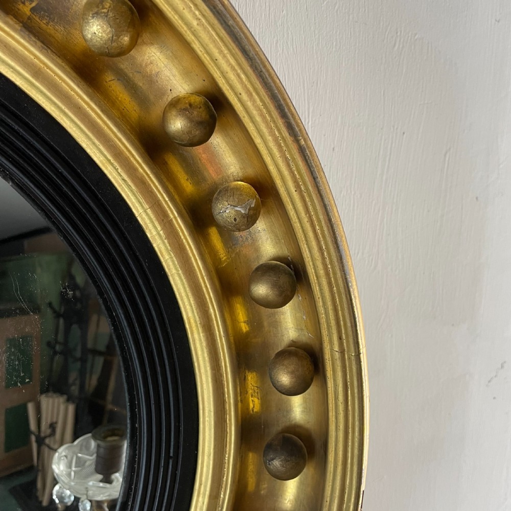 Regency Gilt Convex Girandole Mirror View IV