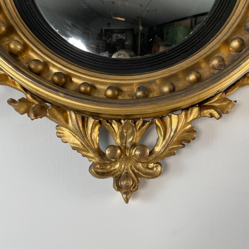 Regency Gilt Convex Girandole Mirror View VII