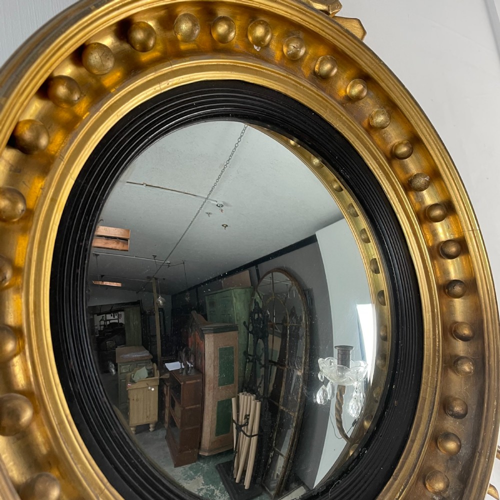 Regency Gilt Convex Girandole Mirror View IX