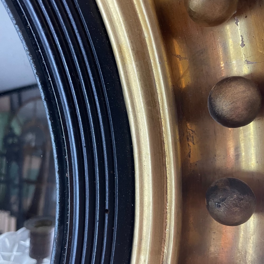 Regency Gilt Convex Girandole Mirror View X