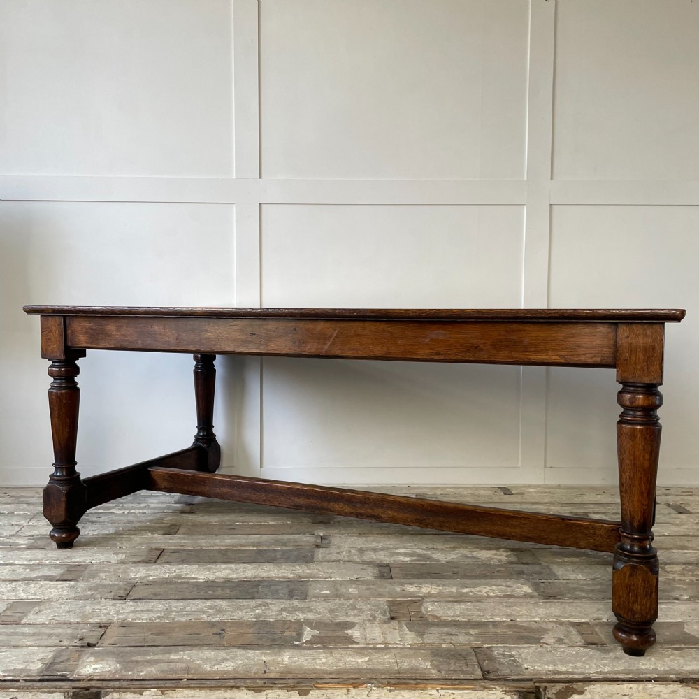 Early 20th C. Oak Refectory Table View X