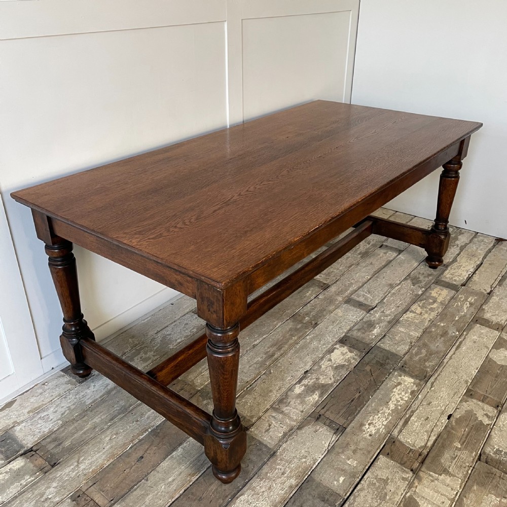 Early 20th C. Oak Refectory Table View XII