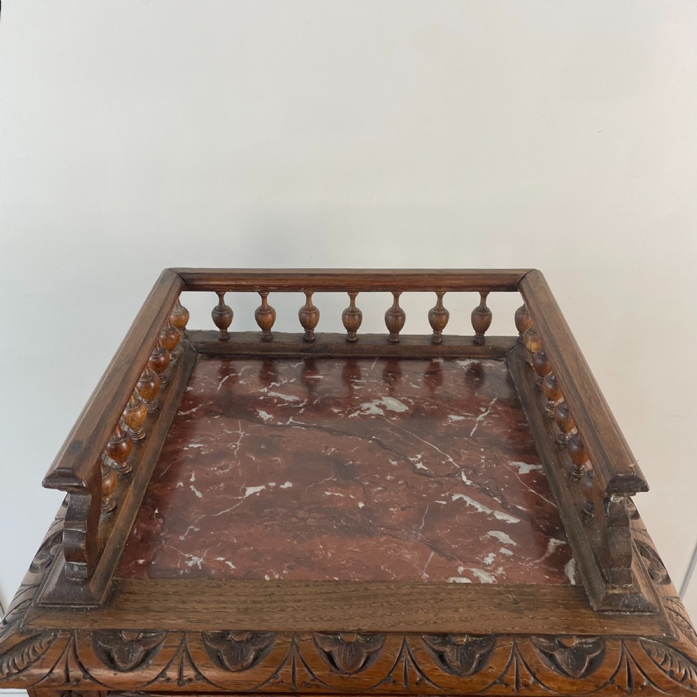 French Oak and Marble Pot Cupboard C.1900 View II