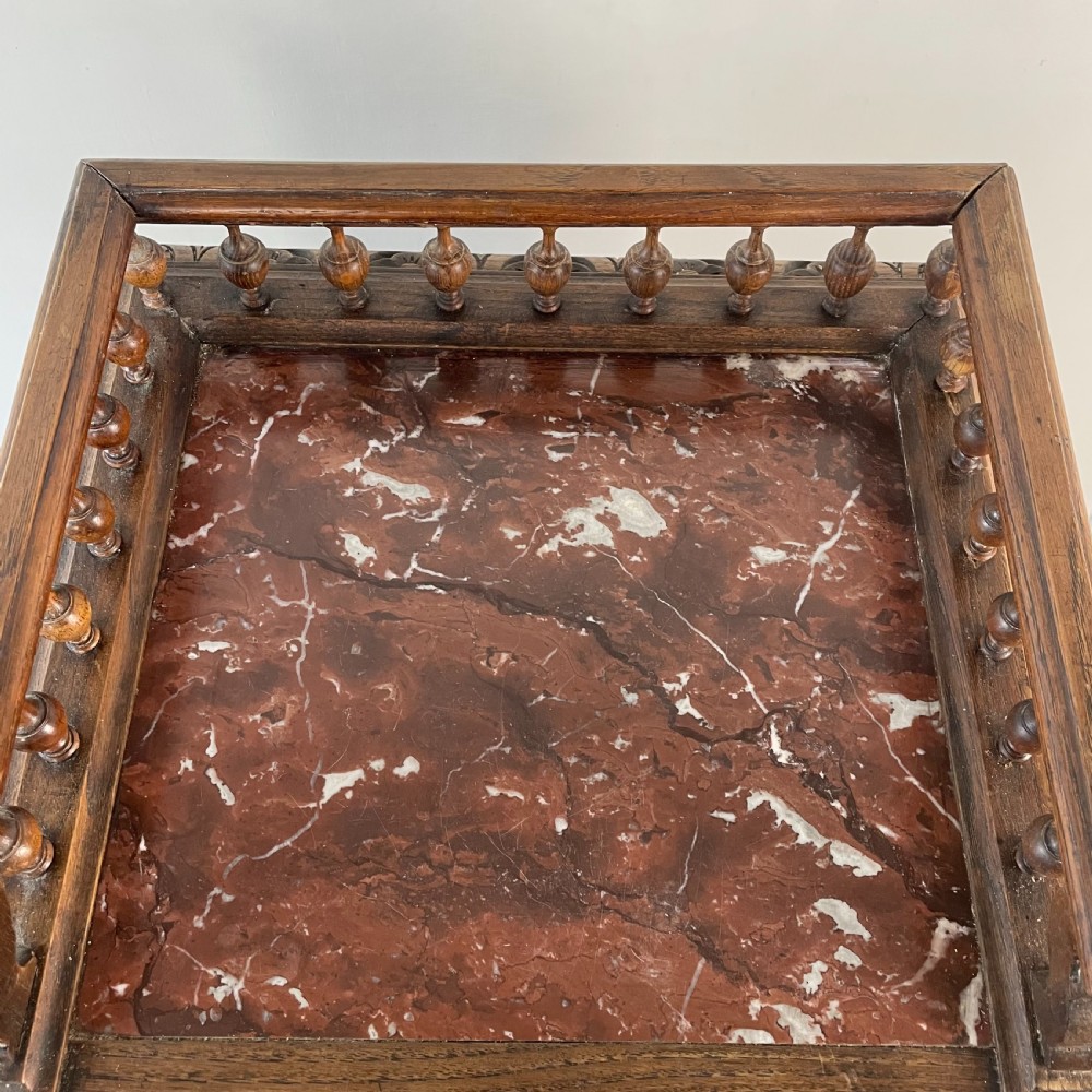 French Oak and Marble Pot Cupboard C.1900 View III