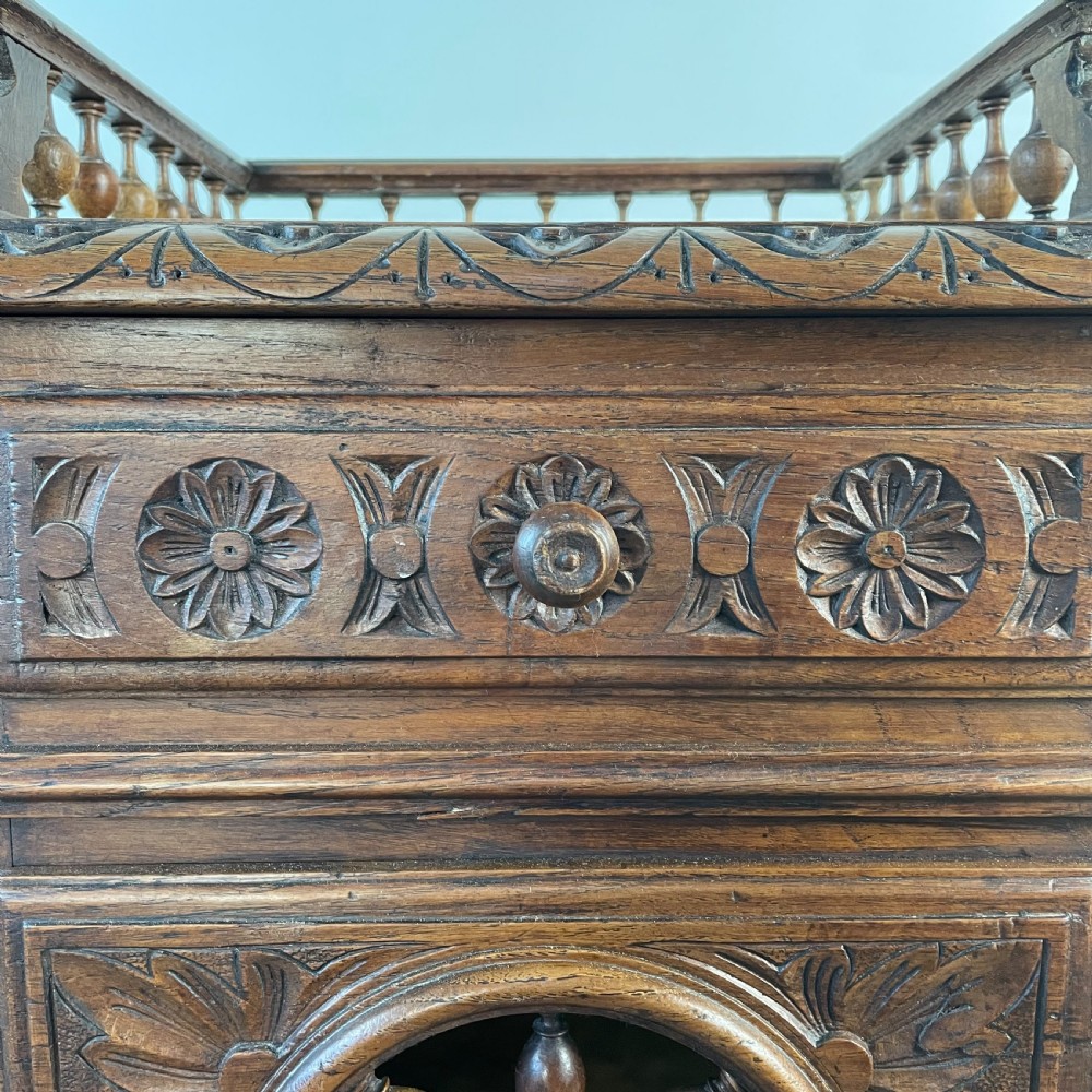 French Oak and Marble Pot Cupboard C.1900 View VI