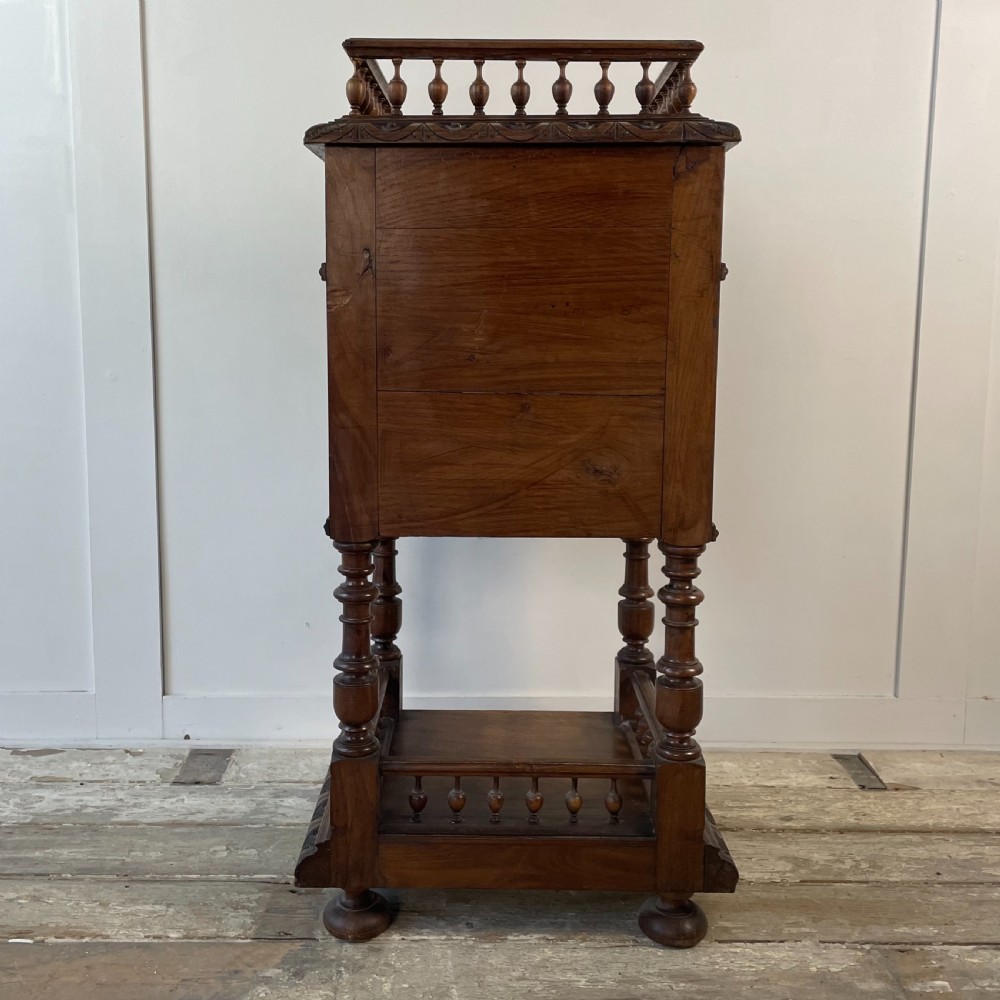 French Oak and Marble Pot Cupboard C.1900 View XIII