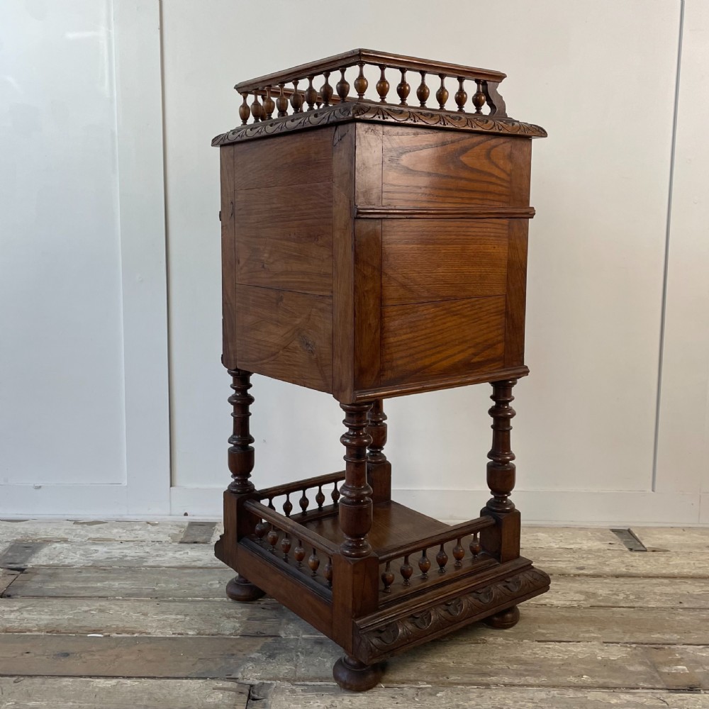French Oak and Marble Pot Cupboard C.1900 View XIV