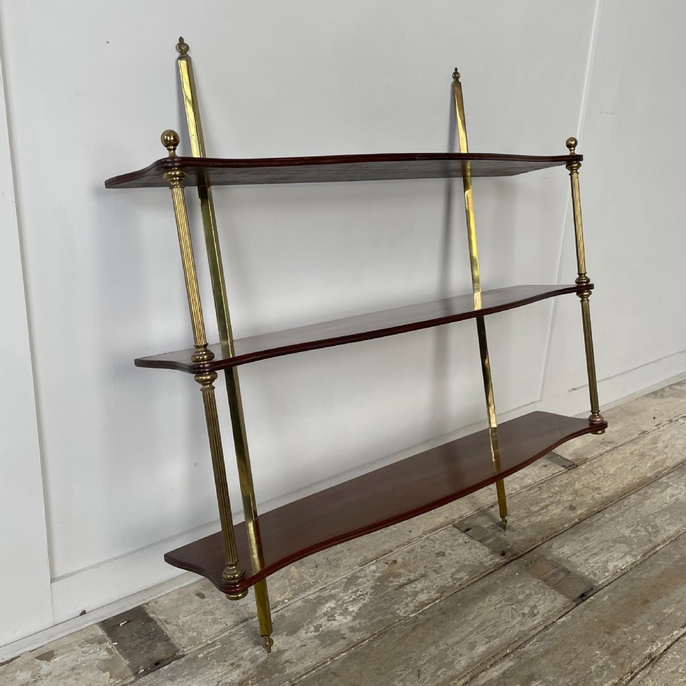 Pair of Edwardian Serpentine 3 Tier Wall Shelves View IV