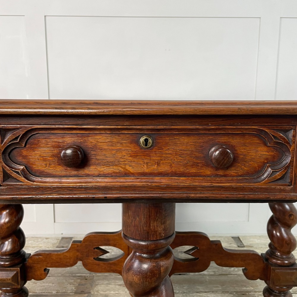19th C. Oak Octagonal Library Table View IV
