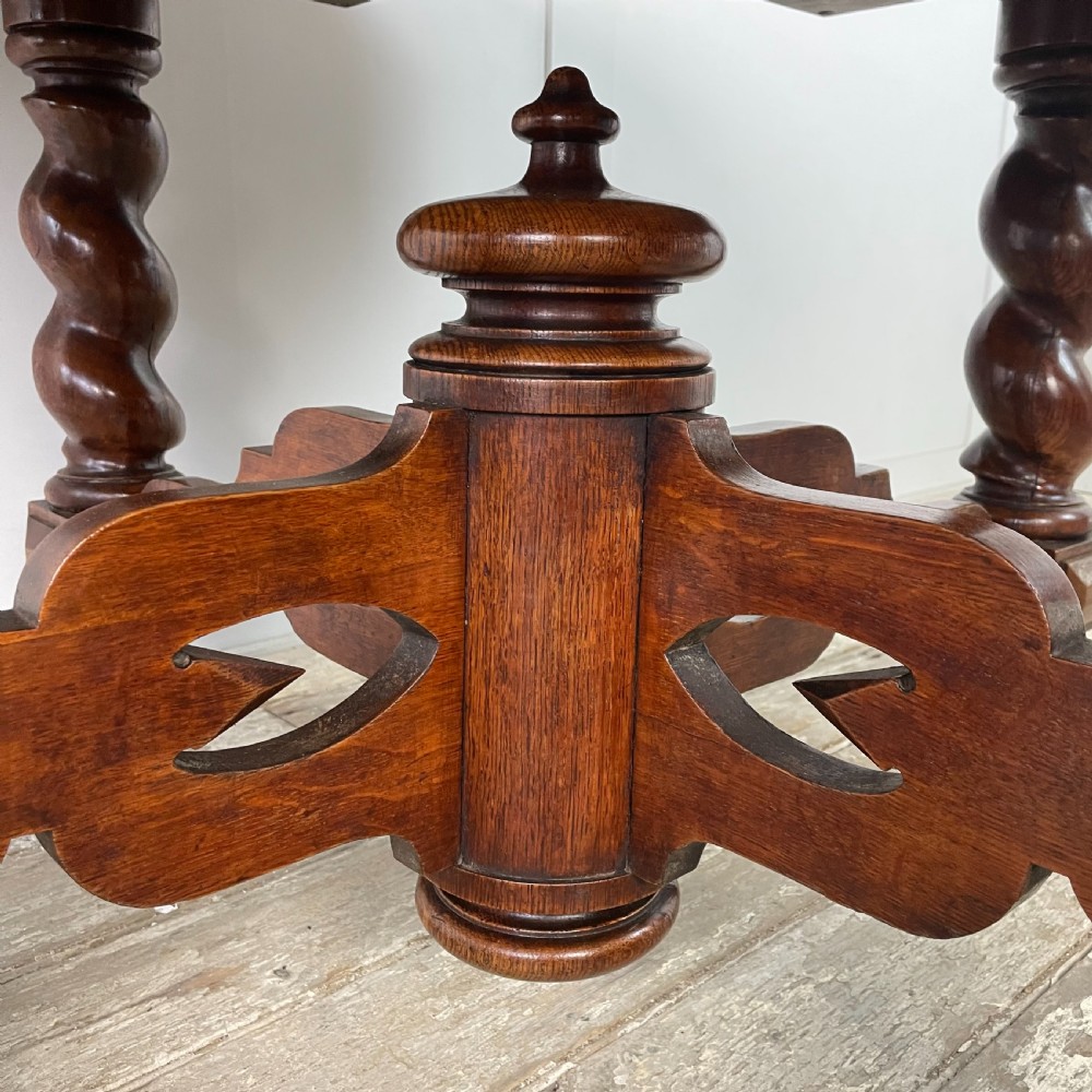 19th C. Oak Octagonal Library Table View VII