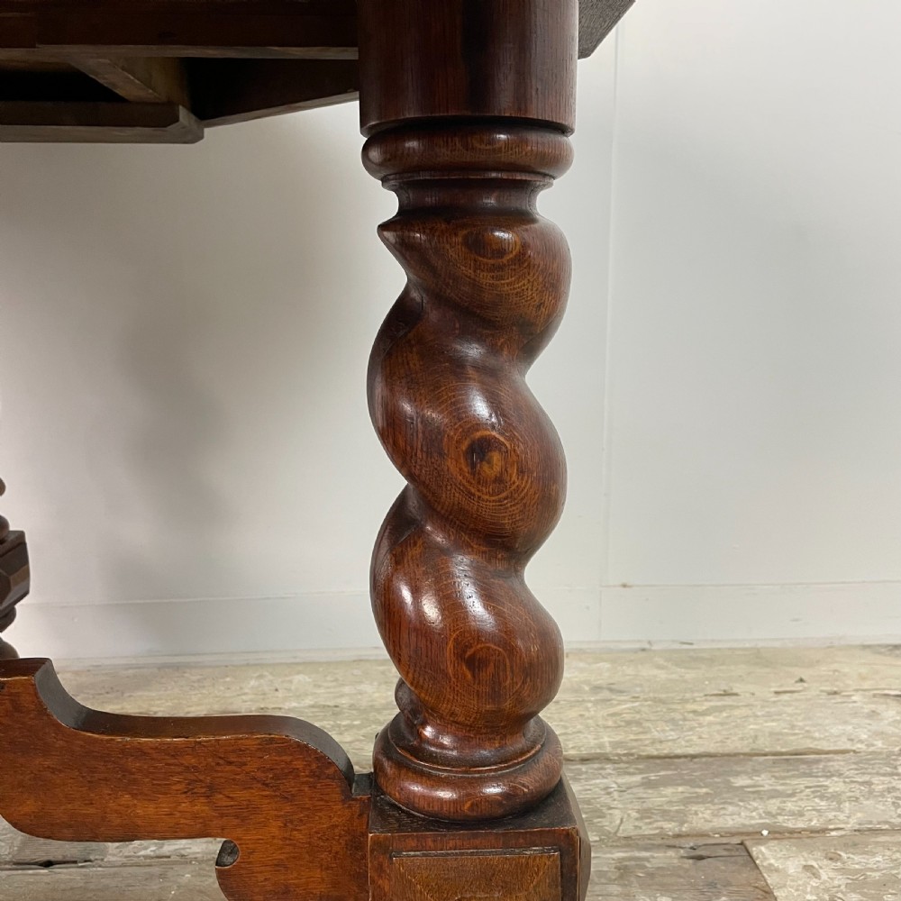 19th C. Oak Octagonal Library Table View IX