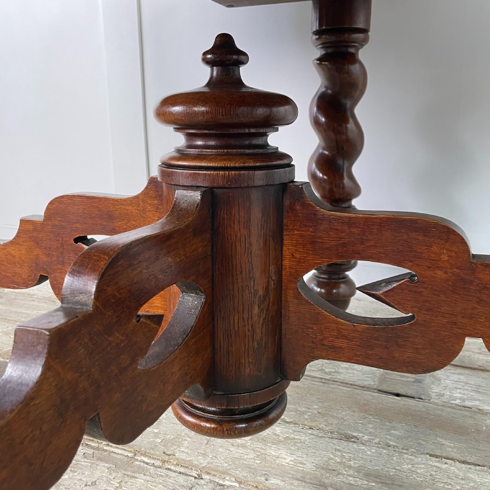 19th C. Oak Octagonal Library Table View X