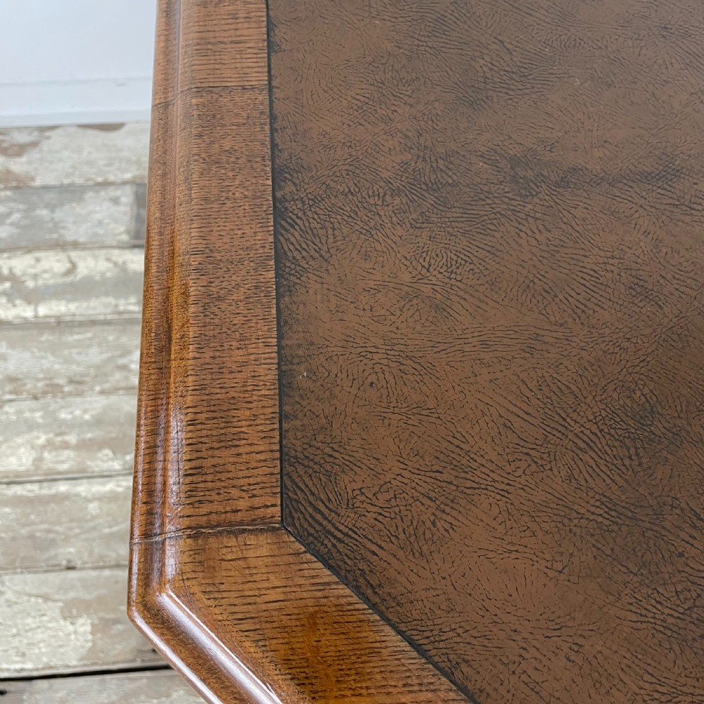 19th C. Oak Octagonal Library Table View XIII