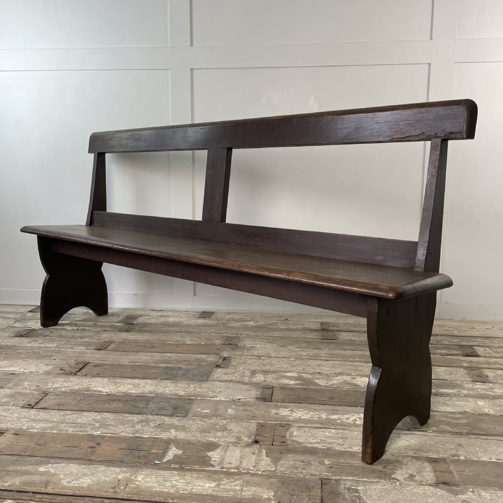 Early 20th C. Pitch Pine Bench