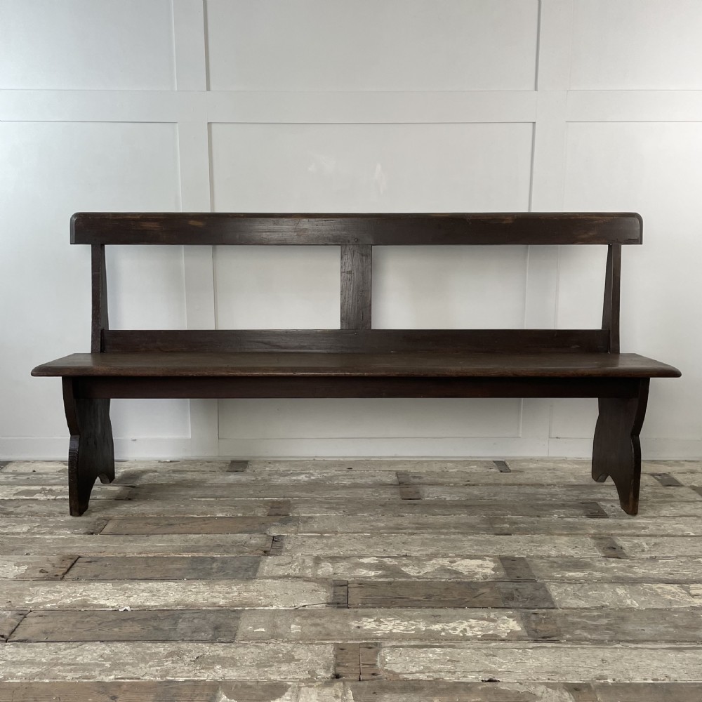 Early 20th C. Pitch Pine Bench View II