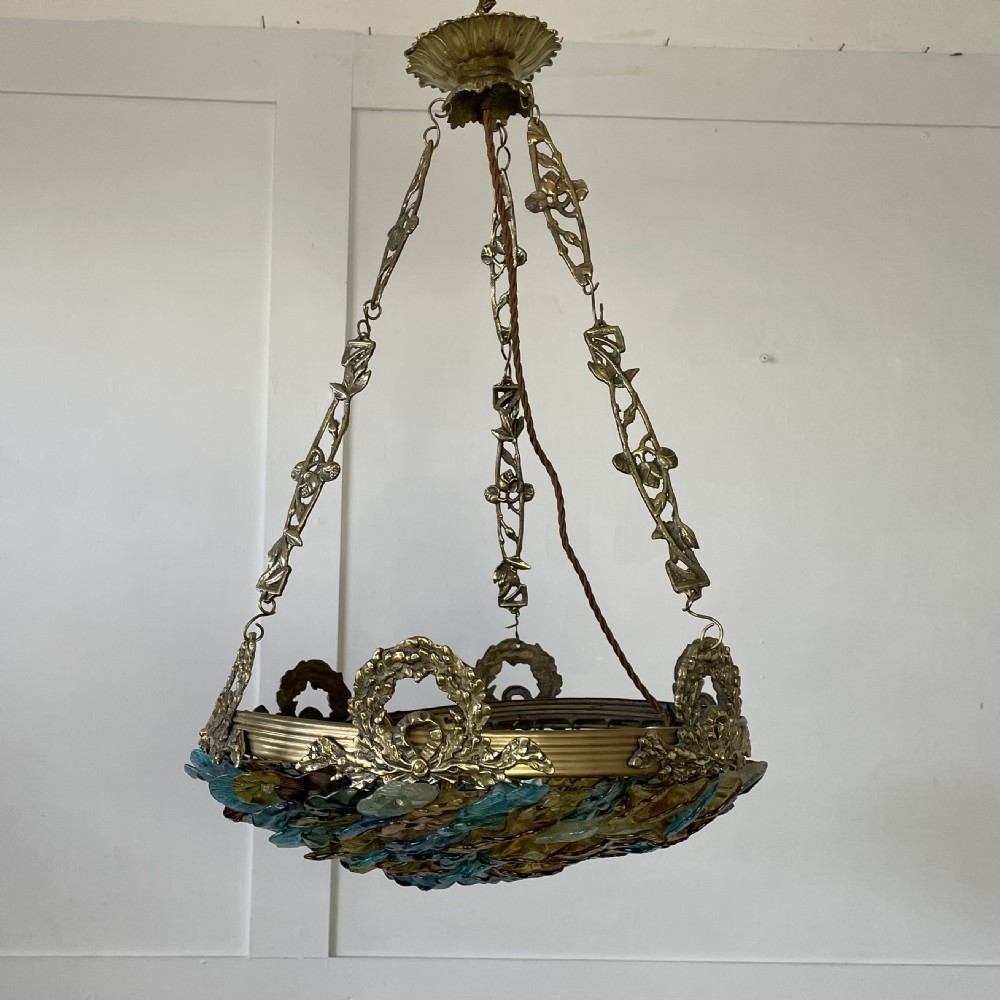 Early 20th C. Murano Glass Flower Chandelier