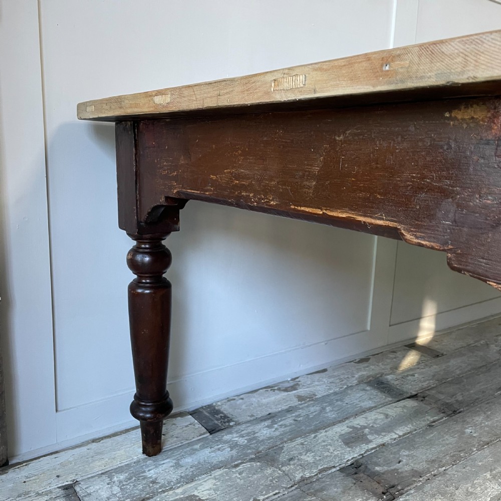 19th C. Pine Dining Table - 10ft View VI