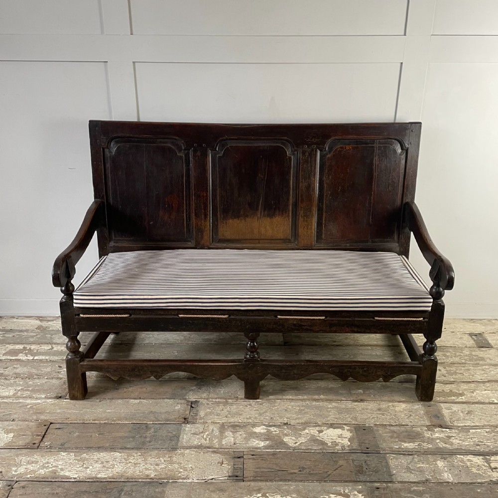 19th C. Oak Hall Bench View II