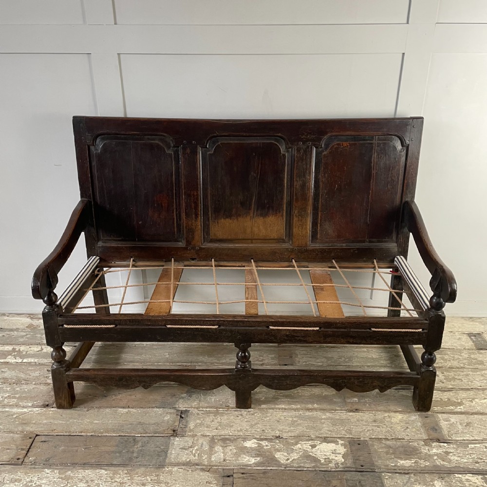 19th C. Oak Hall Bench View III