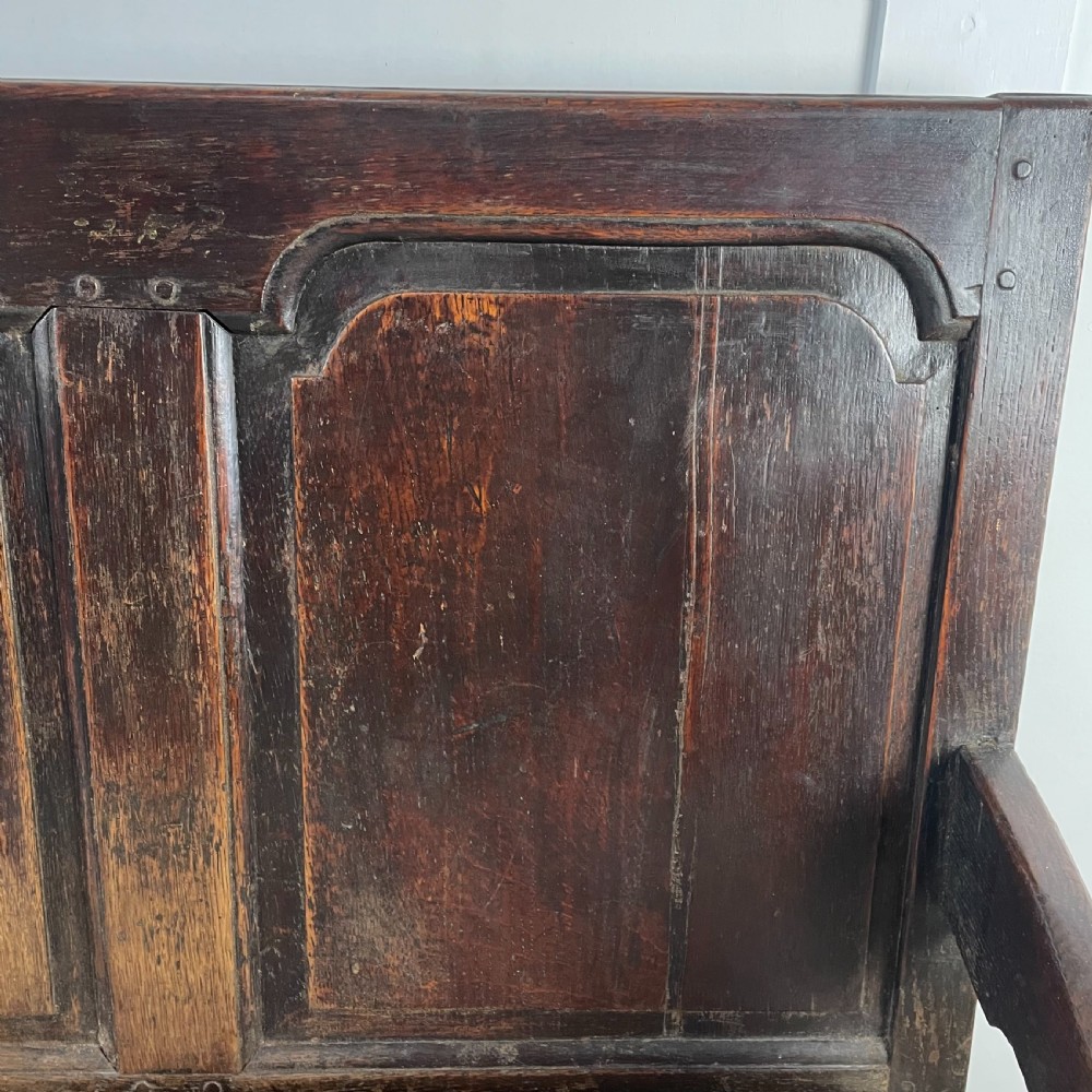 19th C. Oak Hall Bench View VI