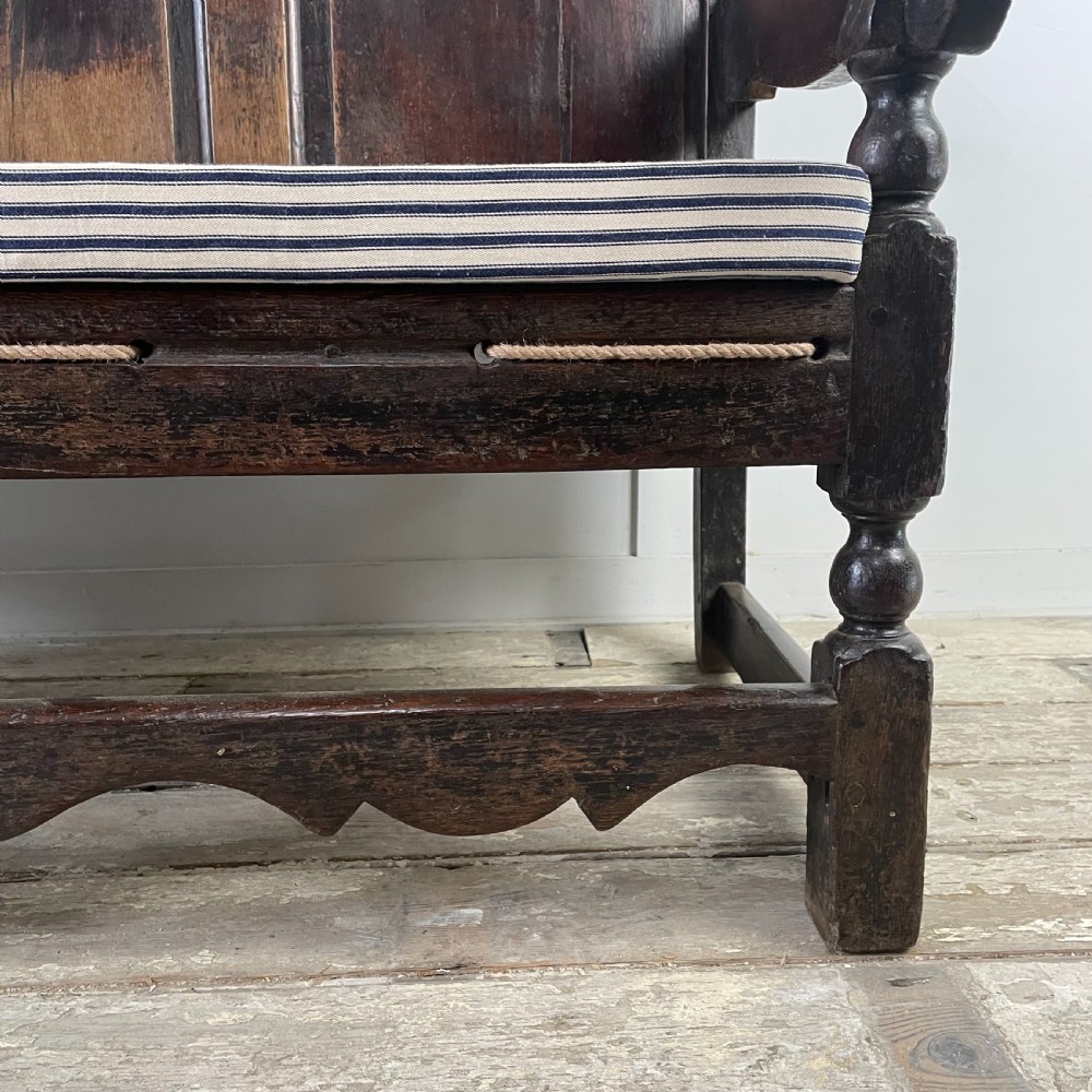 19th C. Oak Hall Bench View IX
