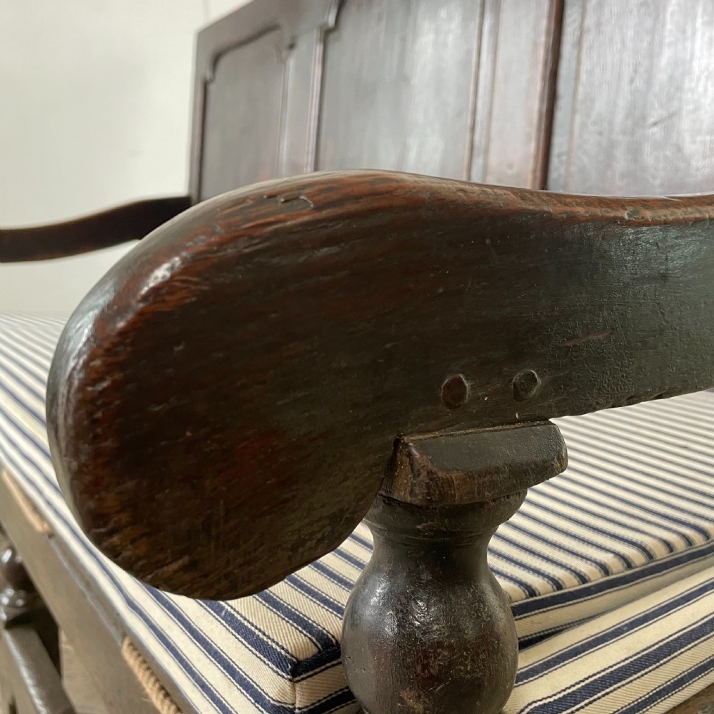 19th C. Oak Hall Bench View XI