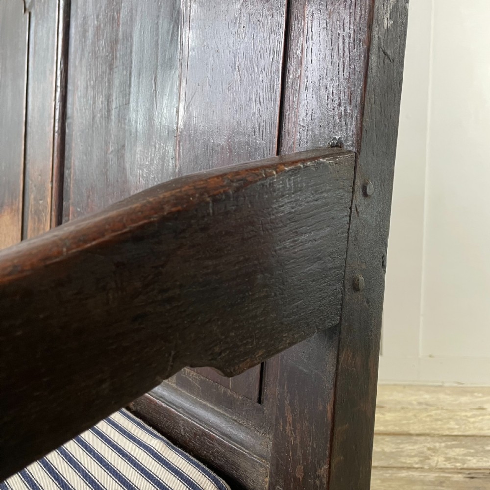 19th C. Oak Hall Bench View XII