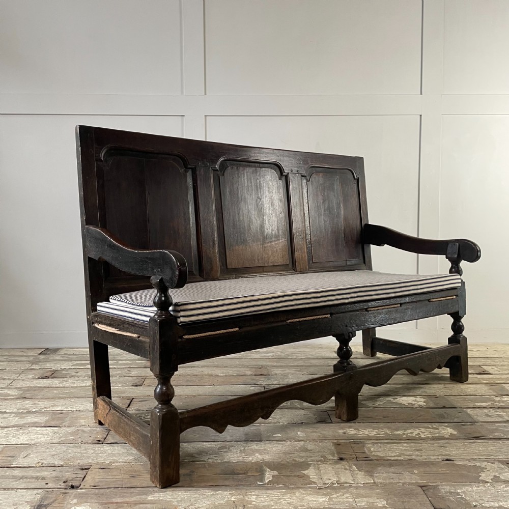 19th C. Oak Hall Bench View XIII