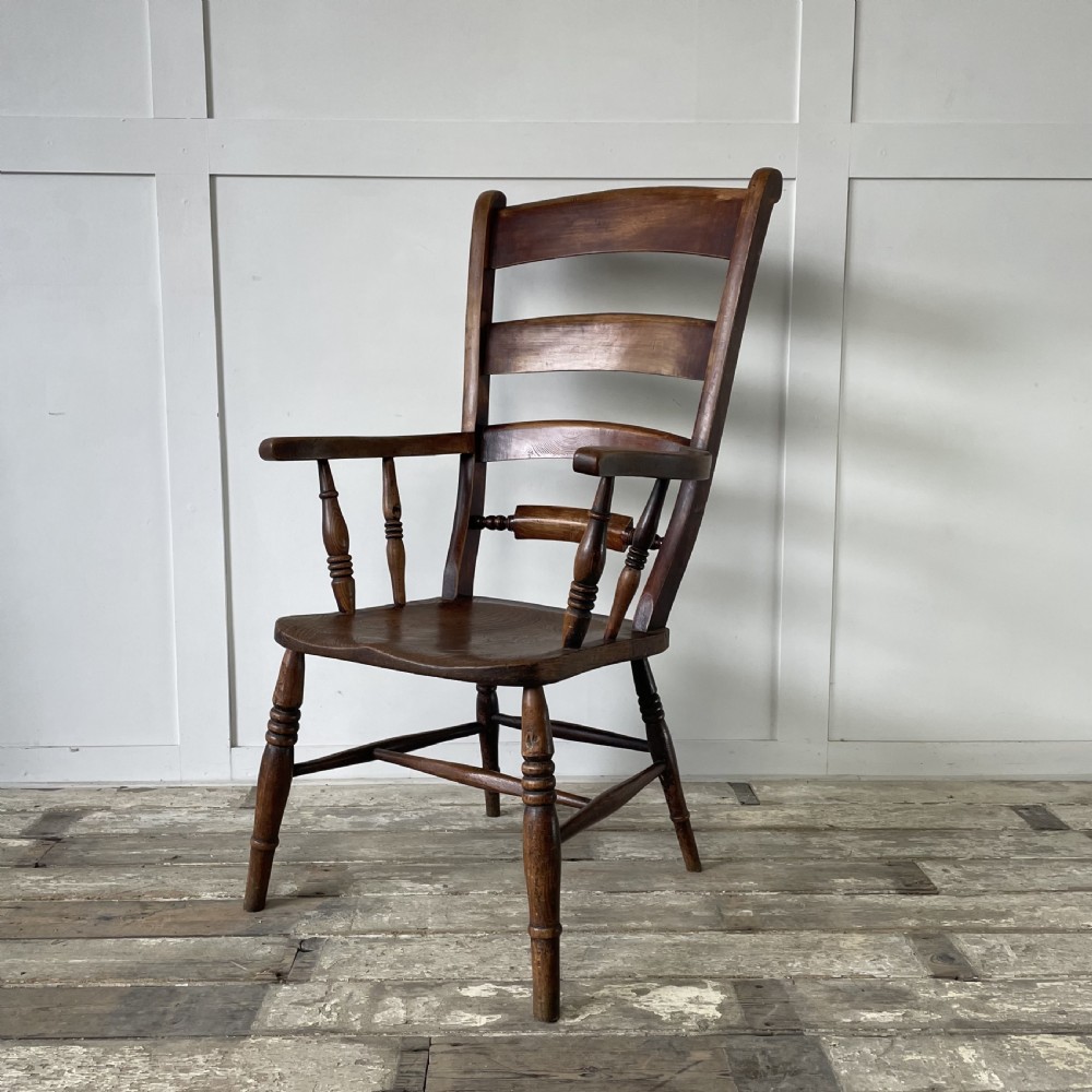 19th C. Elm Farmhouse Armchair