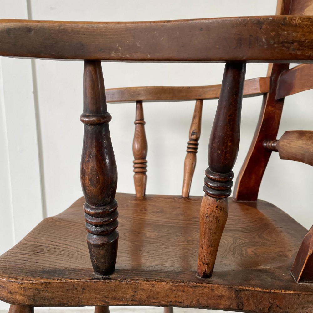 19th C. Elm Farmhouse Armchair View VII