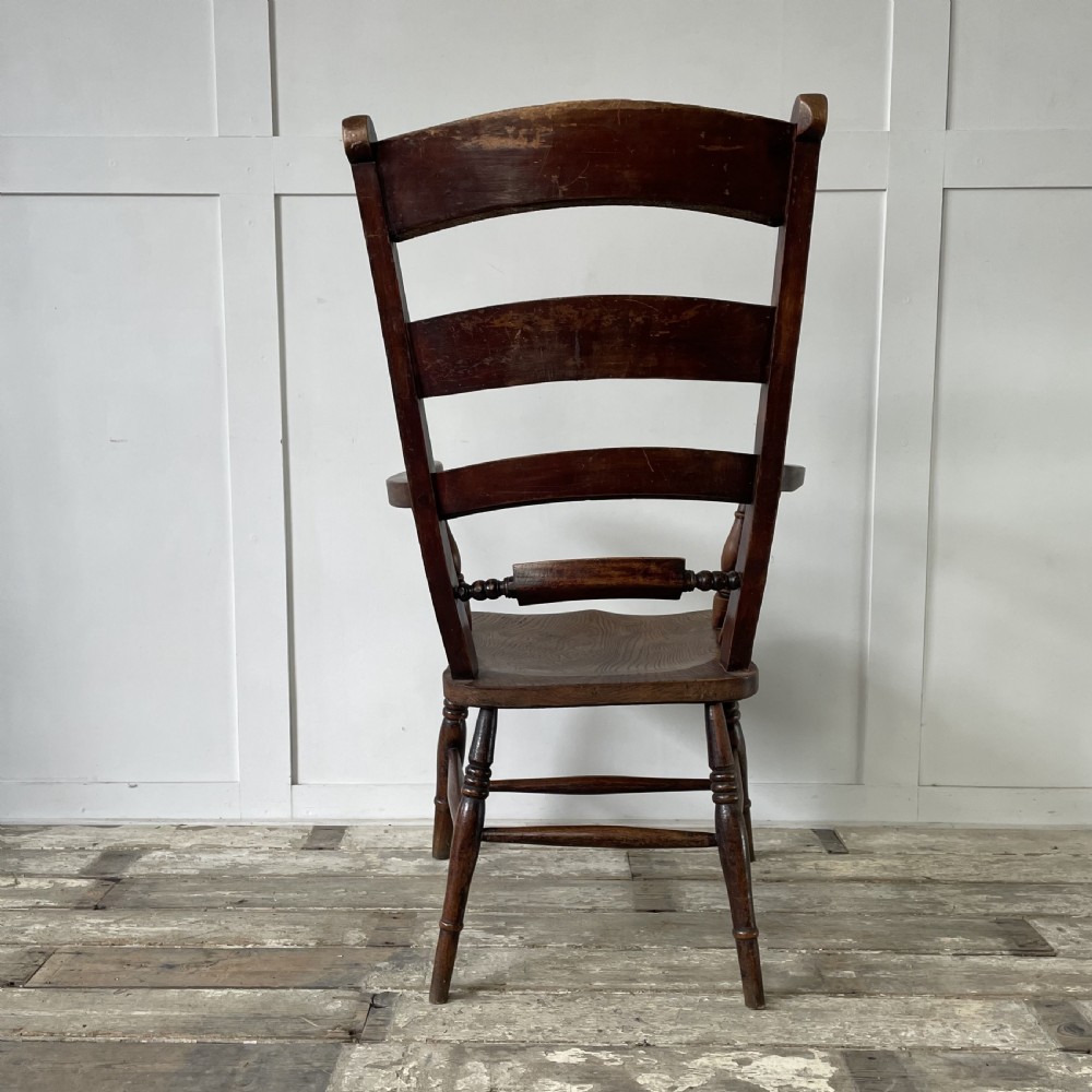 19th C. Elm Farmhouse Armchair View IX