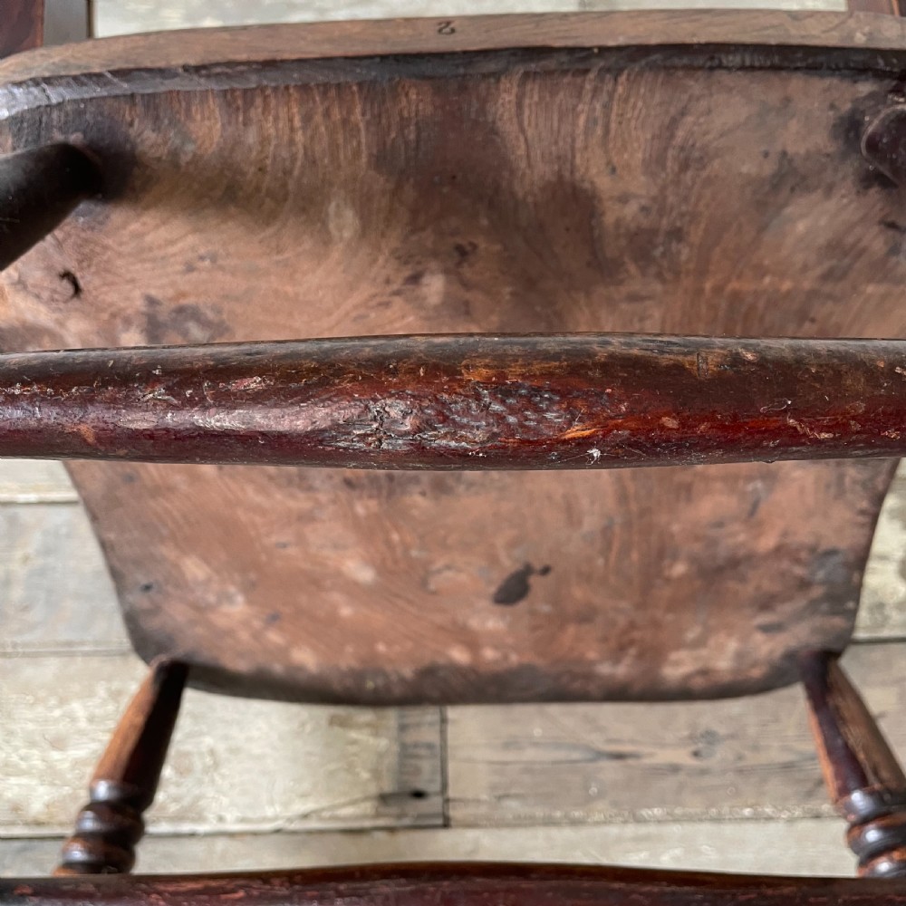 19th C. Elm Farmhouse Armchair View X