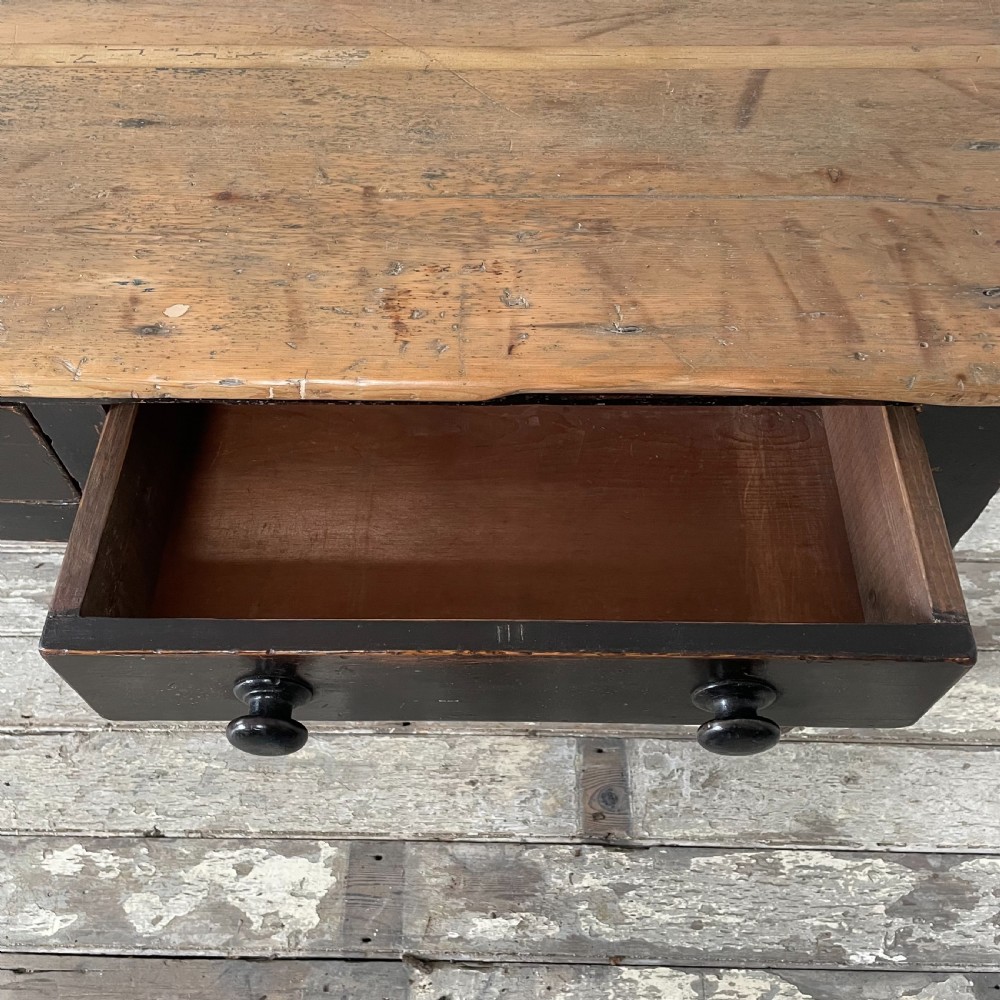 19th C. Pine Kitchen Prep Table View VIII
