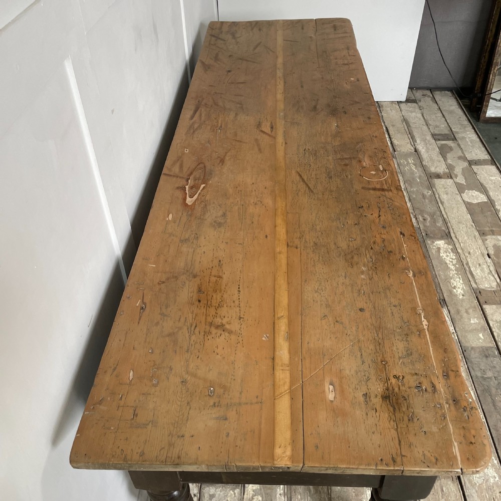 19th C. Pine Kitchen Prep Table View IX