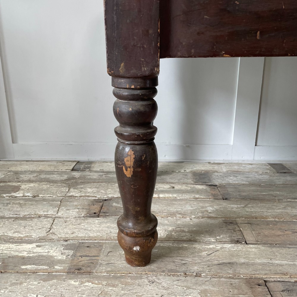 19th C. Pine Kitchen Prep Table View XI