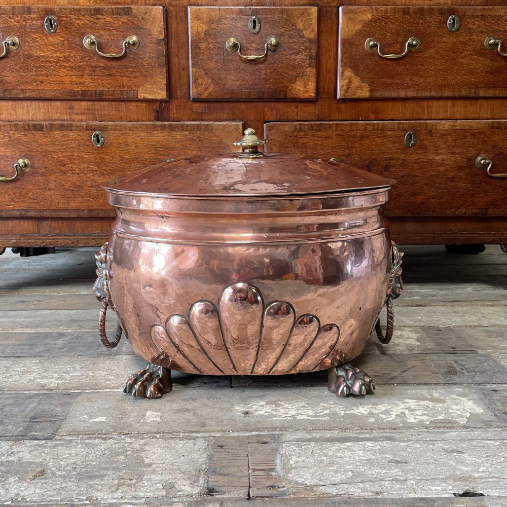Large Victorian Copper Coal Bin View II