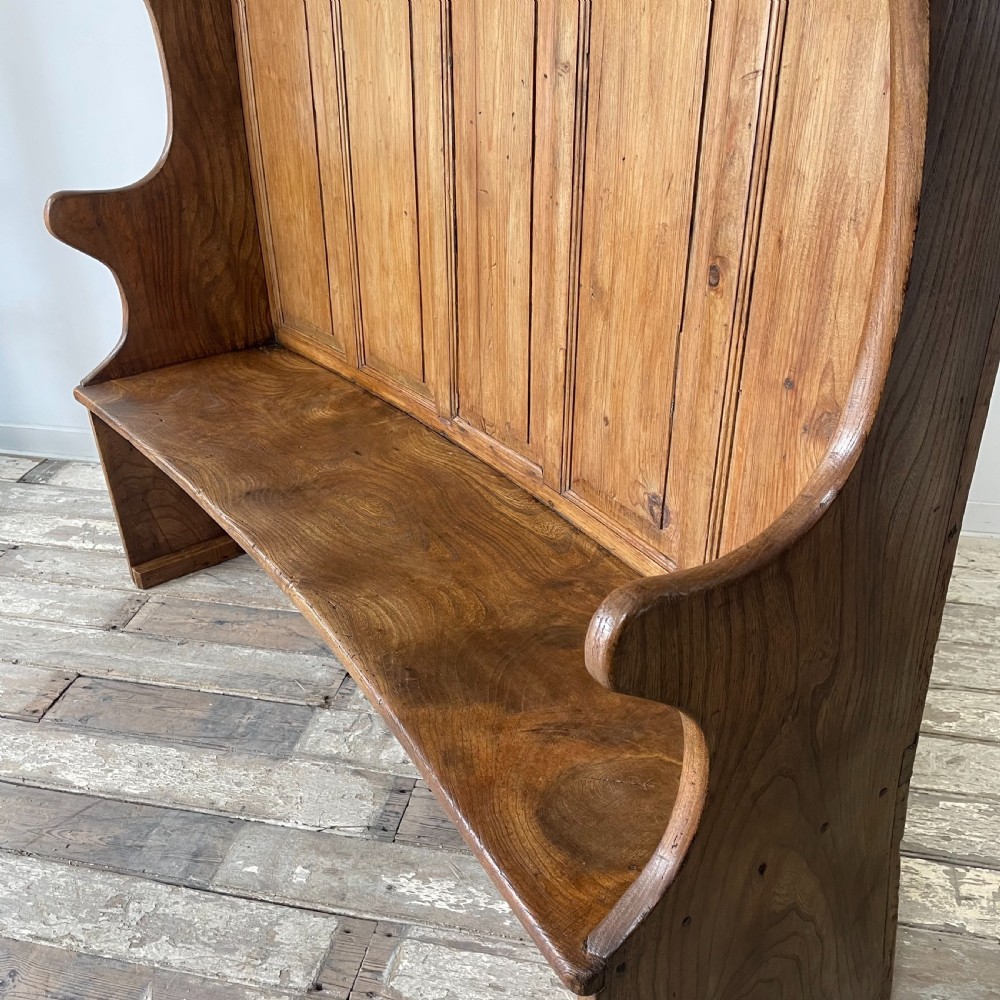 18th C. Pine & Elm Settle View IX