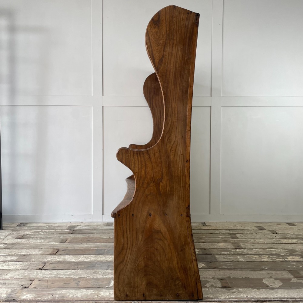 18th C. Pine & Elm Settle View XI