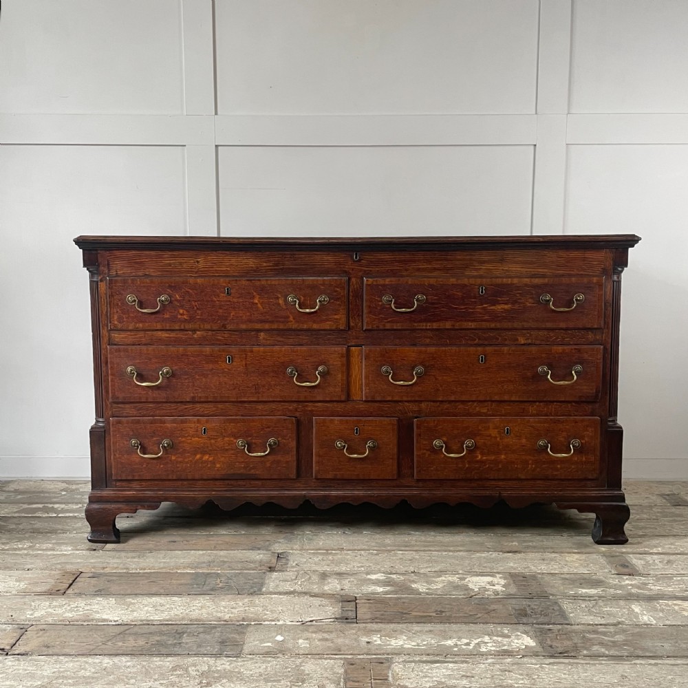 Early 19th C. Oak & Mahogany Mule Chest