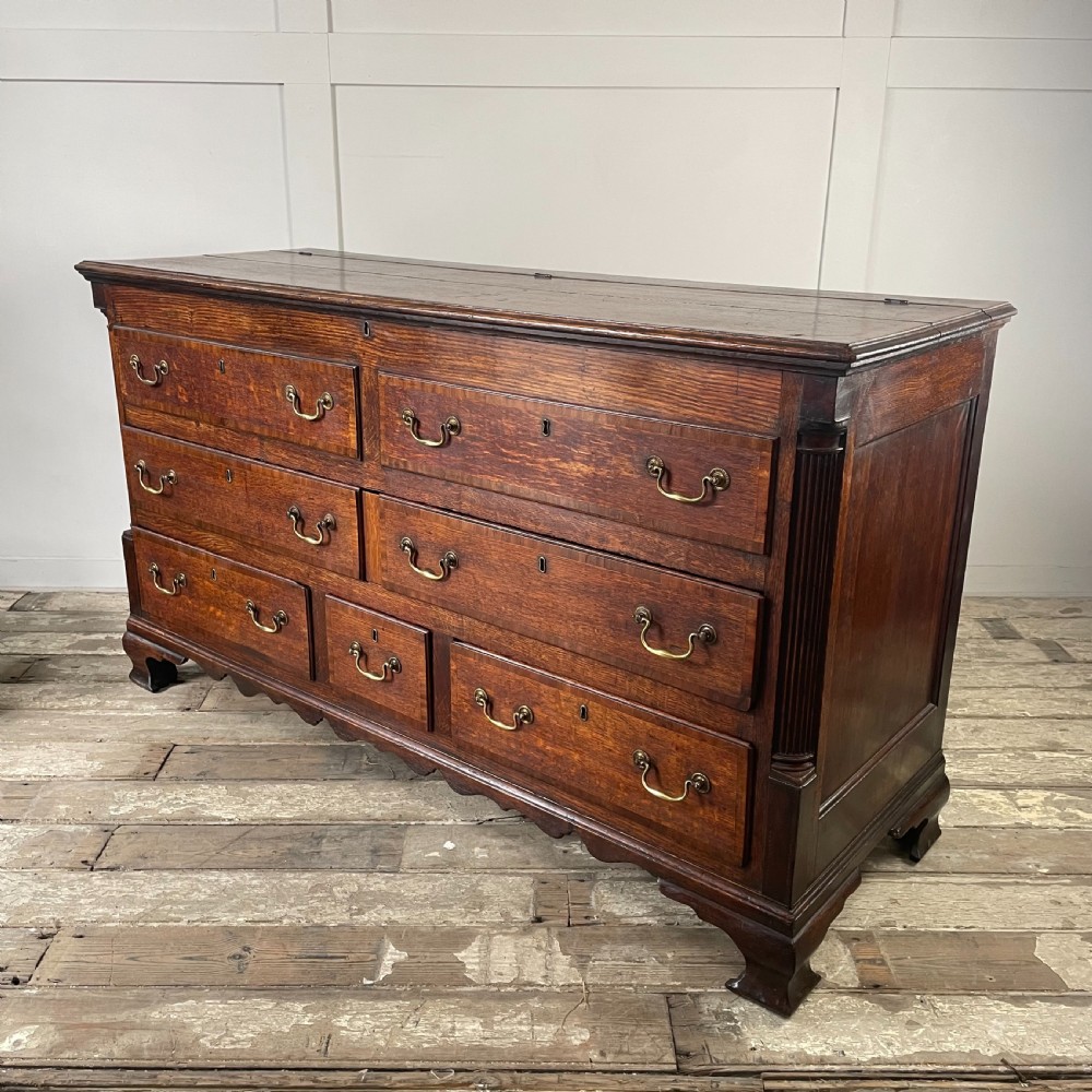 Early 19th C. Oak & Mahogany Mule Chest View XI